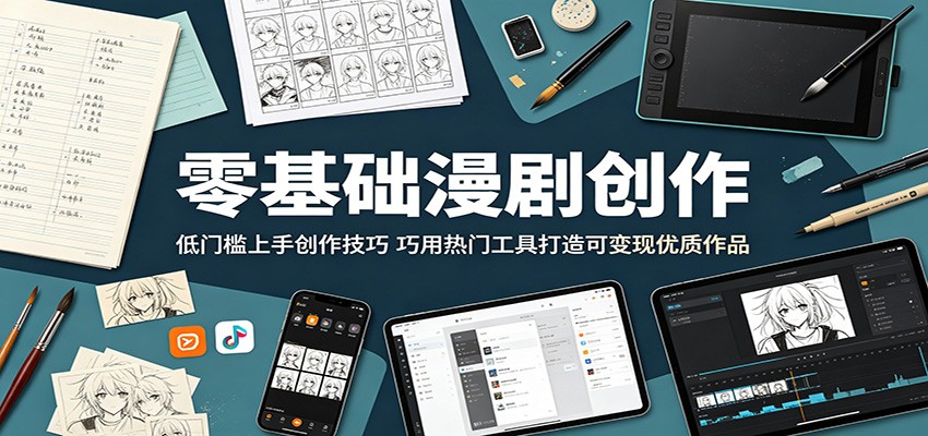 零基础漫剧创作：低门槛上手创作技巧，巧用热门工具打造可变现优质作品