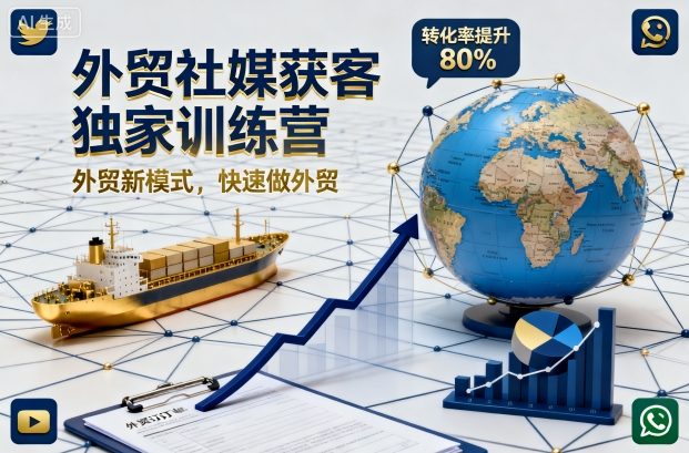 外贸社媒获客独家训练营，外贸新模式，快速做外贸(更新26年6月)