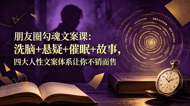 朋友圈勾魂文案课：洗脑+悬疑+催眠+故事，四大人性文案体系让你不销而售