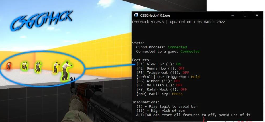 CSGOHack -透视自瞄、皮肤、雷达老毛子辅助