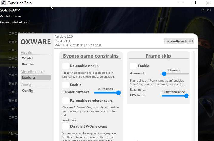 CS1.6 Oxware透视自瞄辅助v4.23